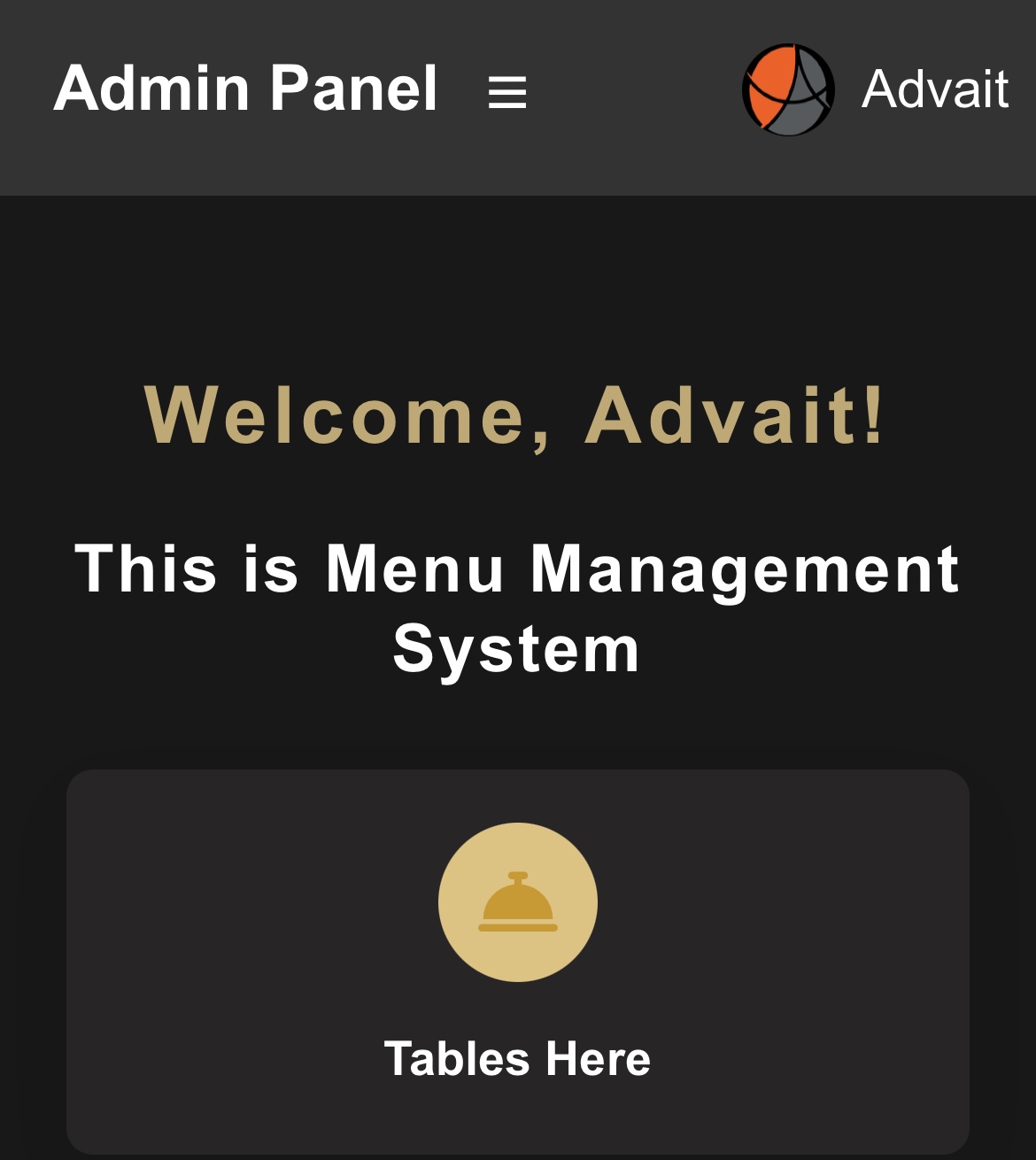 Menu management system