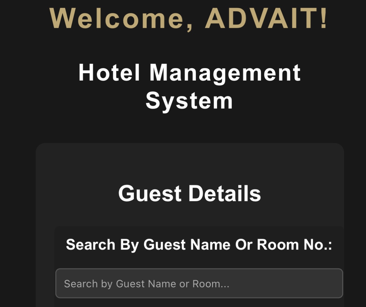Hotel management sys
